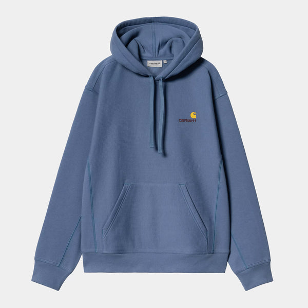 Carhartt WIP - American Script Pullover Hooded Sweatshirt - Blue Iris