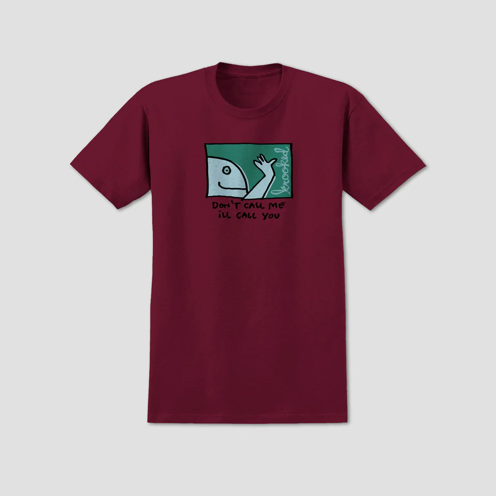 Krooked Skateboards - Call Me T-Shirt - Burgundy