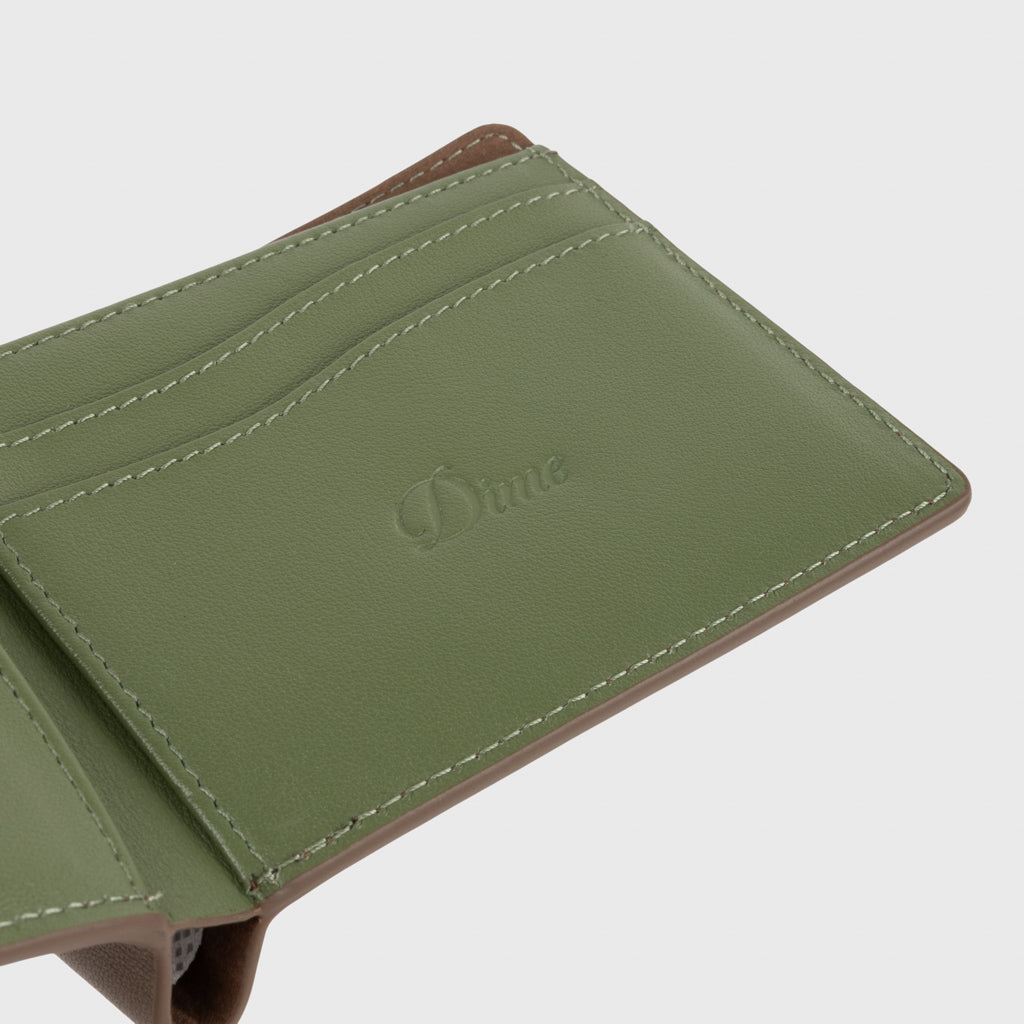 Dime MTL - Leather Bi-Fold Wallet - Brown / Olive