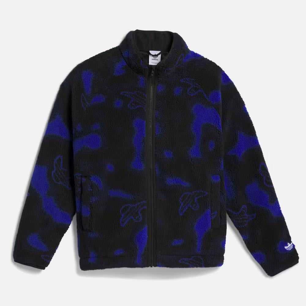 Adidas Skateboarding Shmoofoil Zip Fleece Jacket Royal Blue Blac Welcome Skate Store