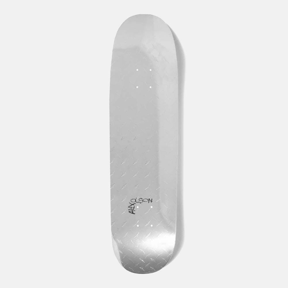 Violet - 8.38" Alex Olson Metal Skateboard Deck - Silver