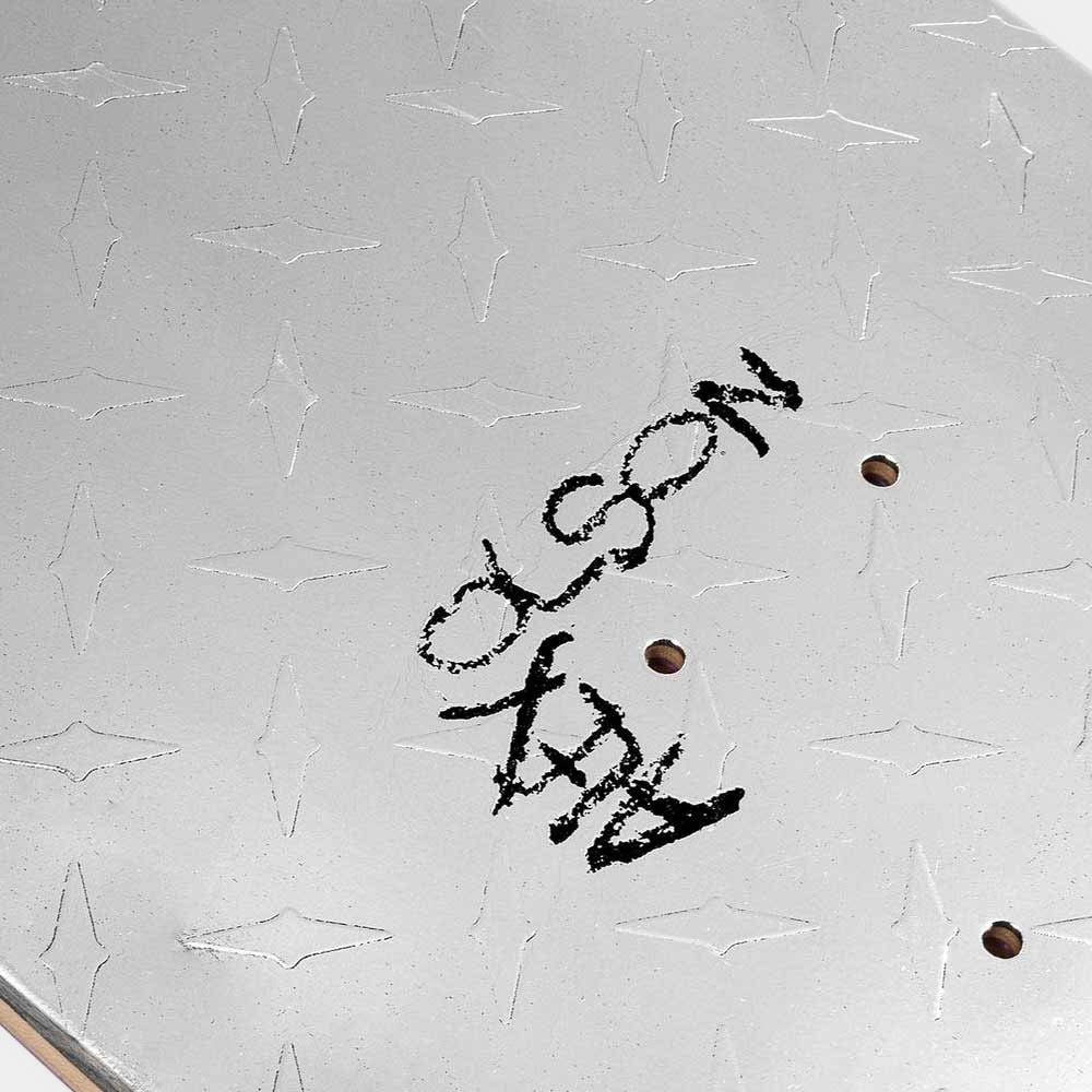 Violet - 8.38" Alex Olson Metal Skateboard Deck - Silver