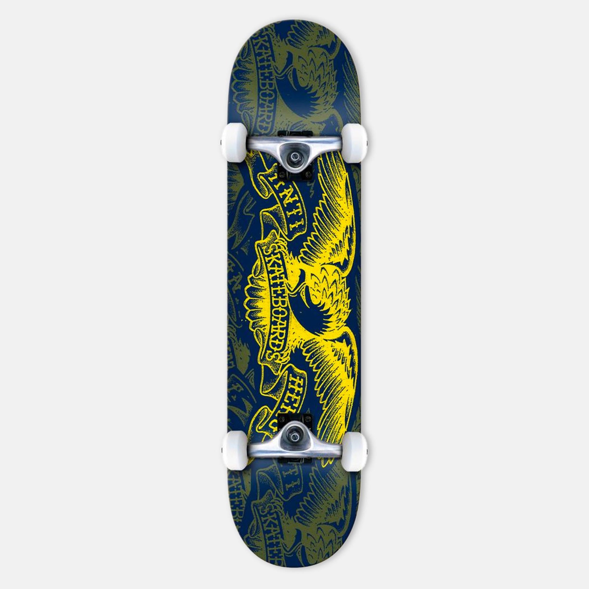 Anti Hero Skateboards - 7.3" Repeater Eagle Complete Skateboard - Blue / Yellow