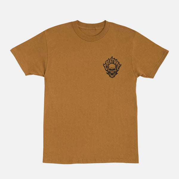 Creature Skateboards - Bonehead Flame T-Shirt - Brown Sugar