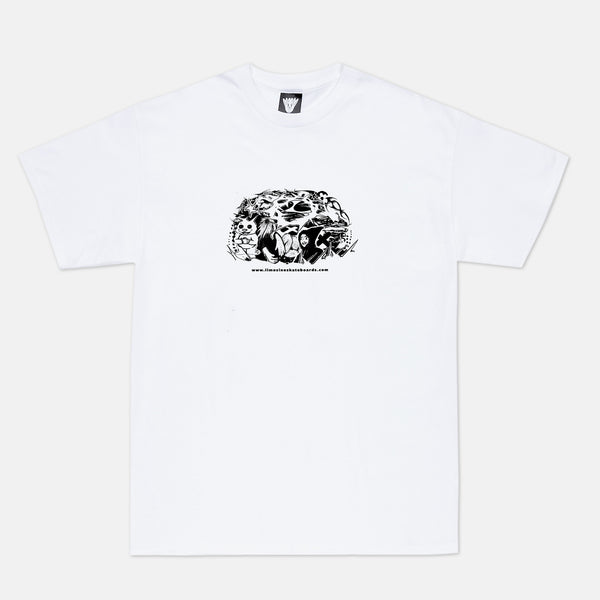 Limosine Skateboards - Brain Collage T-Shirt - White