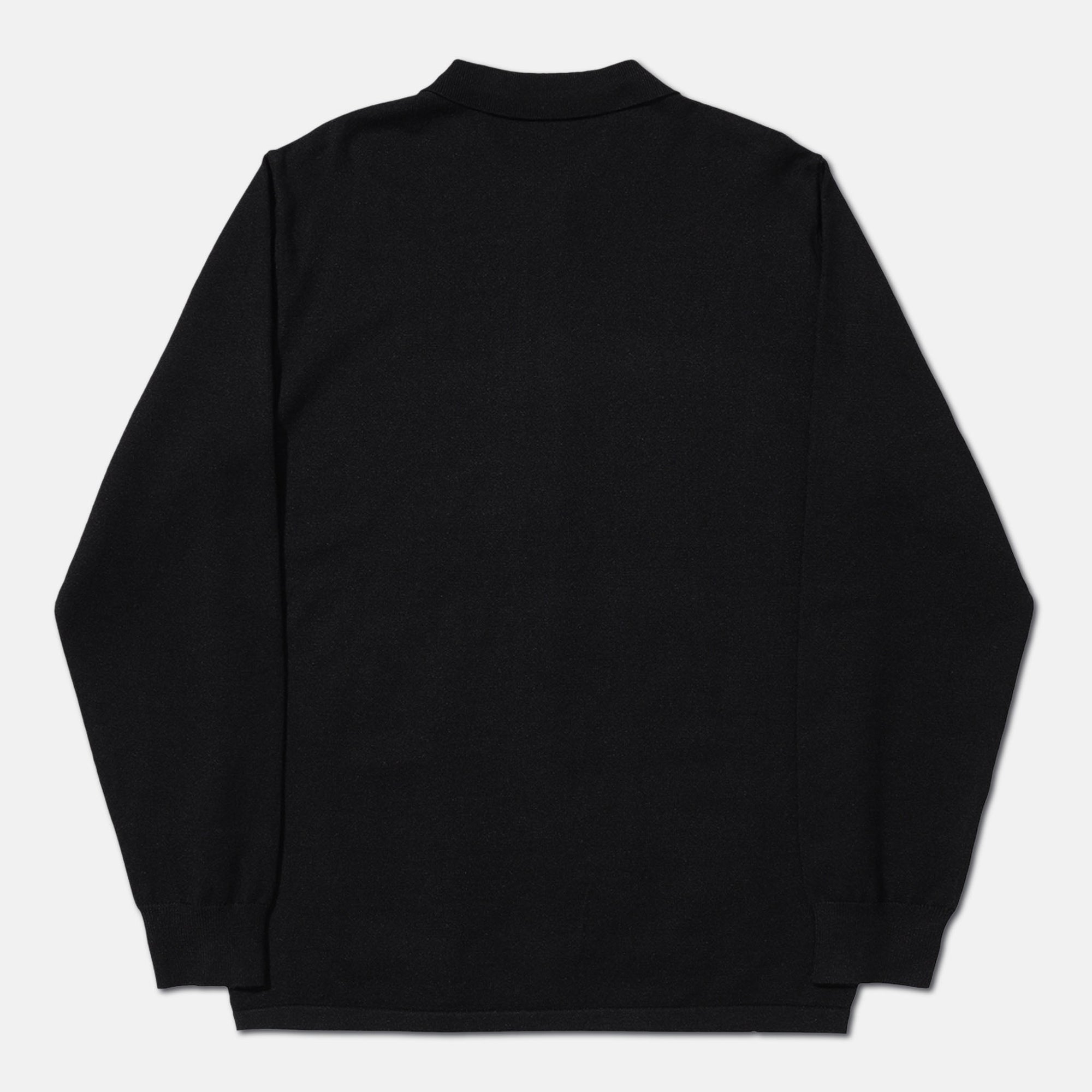 Helas - Bundy Knitted Zip Longsleeve Polo Shirt - Black