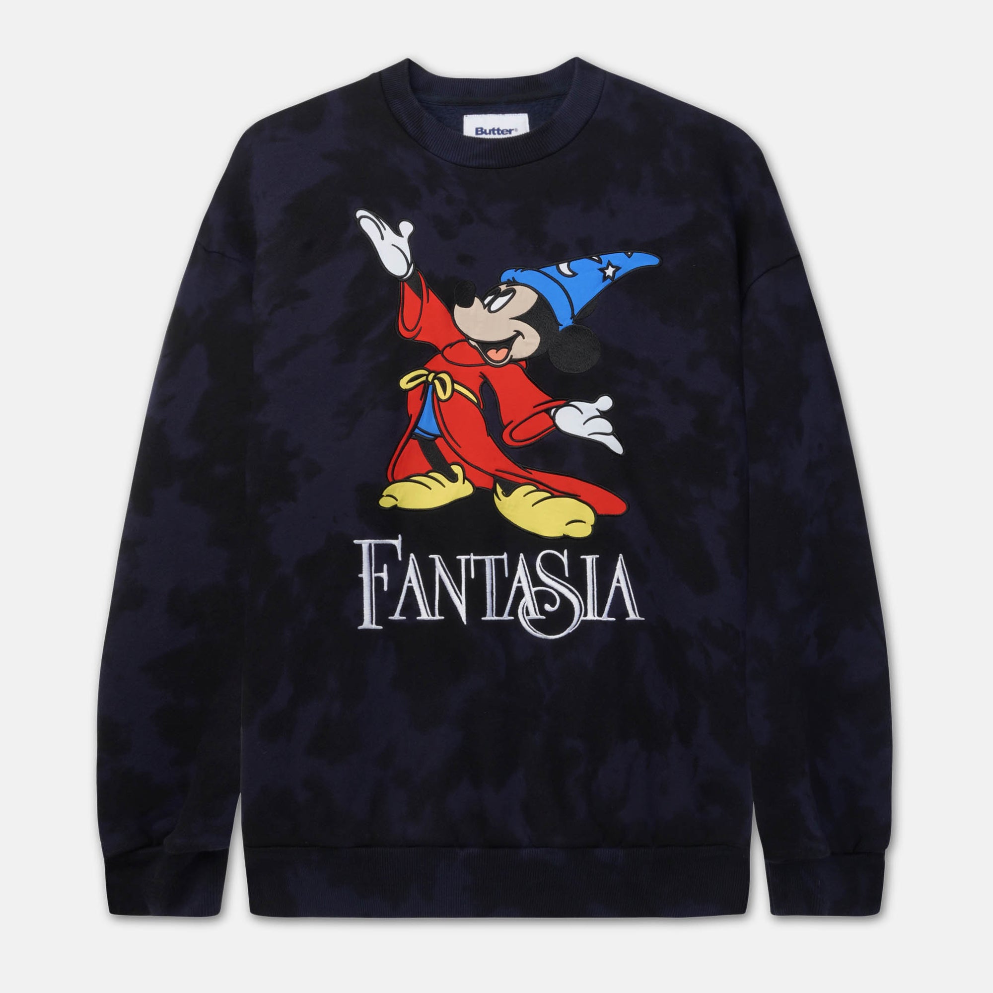 Butter Goods - Fantasia Crewneck Pullover Sweatshirt - Navy Tie Dye