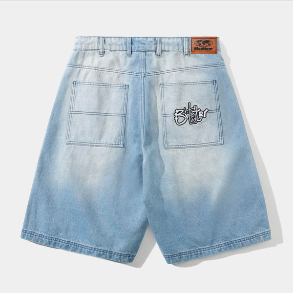 Butter Goods - Scribble Denim Shorts - Faded Light Blue