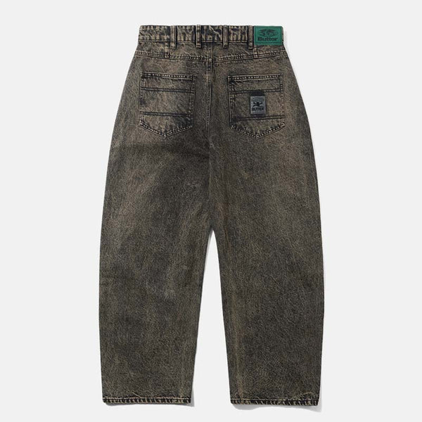Butter Goods - Wide Cut Denim Jeans - Acid Washed Brown