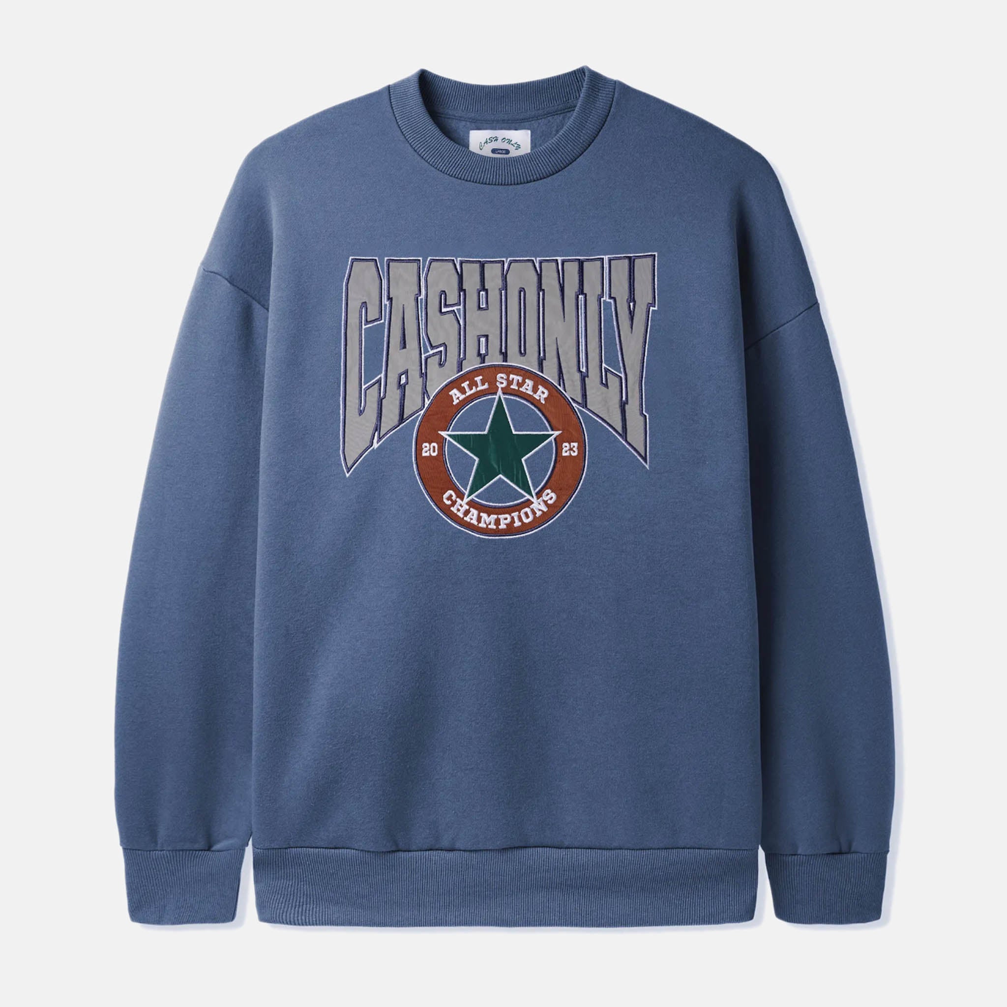 Cash Only - All Star Applique Crewneck Sweatshirt - Slate