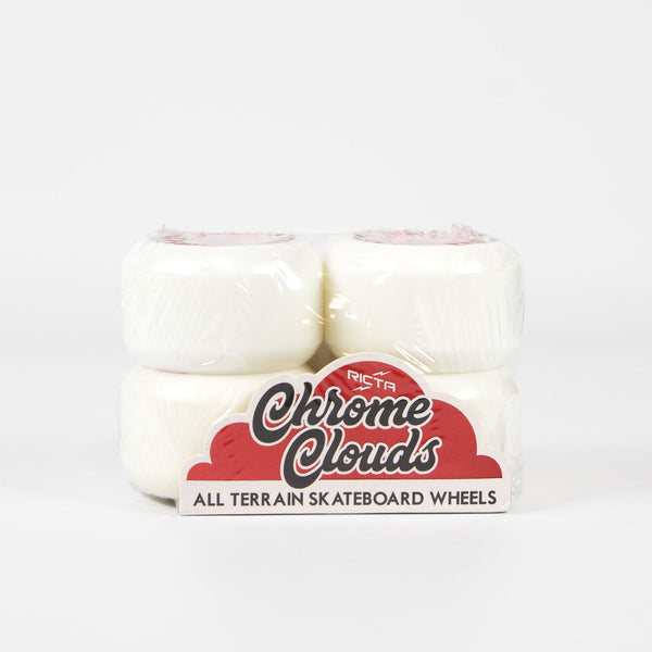 Ricta Wheels - 56mm (86a) Chrome Clouds Skateboard Wheels - White / Red