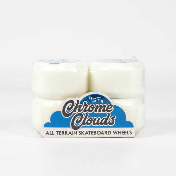 Ricta Wheels - 56mm (78a) Chrome Clouds Skateboard Wheels - White / Blue
