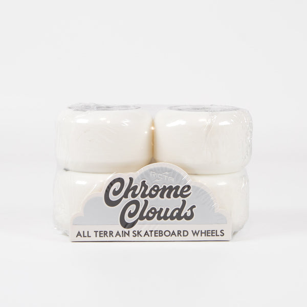 Ricta Wheels - 56mm (92a) Chrome Clouds Skateboard Wheels - White / Black