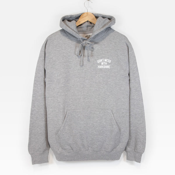 Don't Mess With Yorkshire - Rose Hooded Sweatshirt - Heather Grey / White