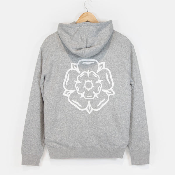 Don't Mess With Yorkshire - Rose Zip Hooded Sweatshirt - Grey