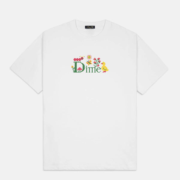 Dime MTL - Classic Cross Stitch T-Shirt - White