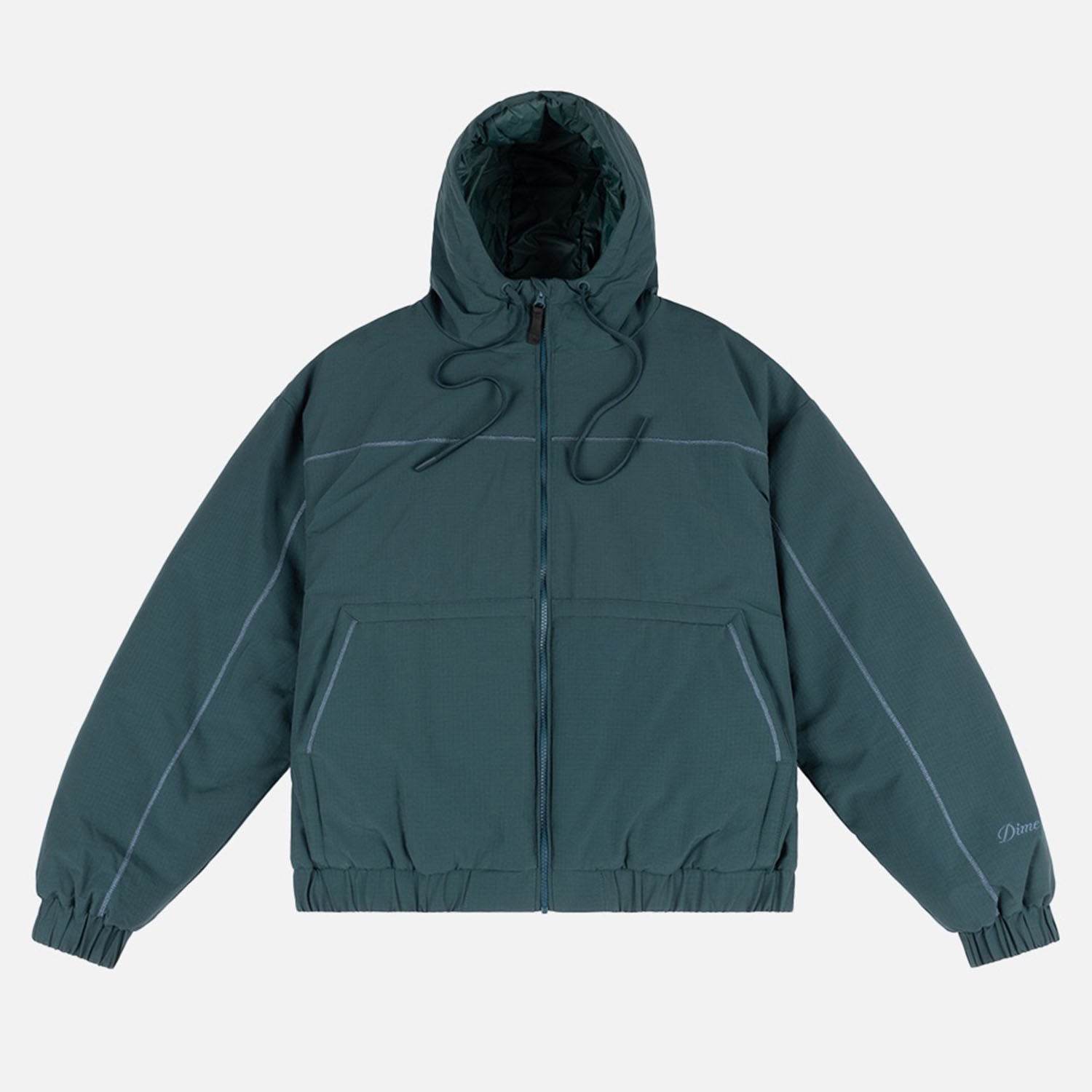 DIME QUILTED HOODED JACKET Lサイズ Dime MTL - Quilted Ripstop Jacket - Emerald | Welcome Skate Store
