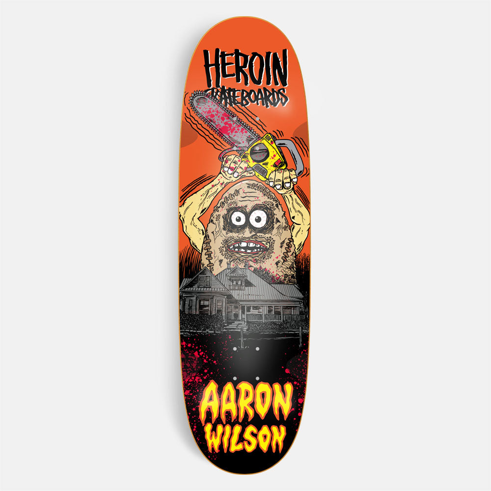 Heroin Skateboards - 9.125" Aaron Wilson Teggxas Chainsaw Egg Skateboard Deck