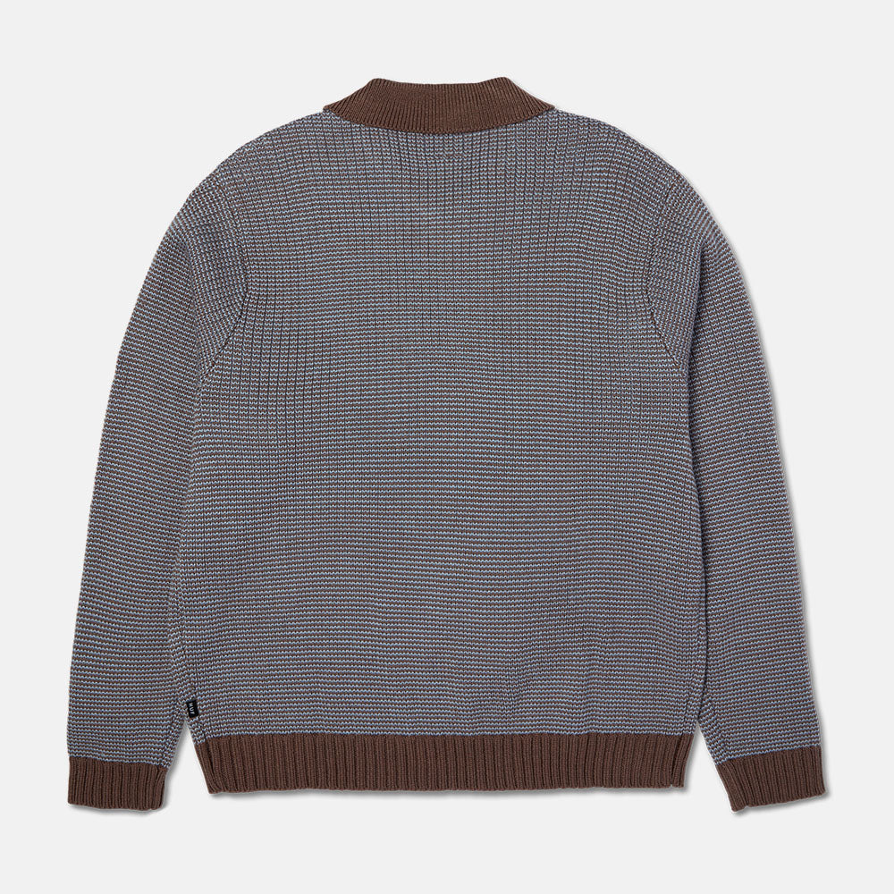 Huf - Megablast Two Tone Waffle Sweater - Washed Blue / Moss