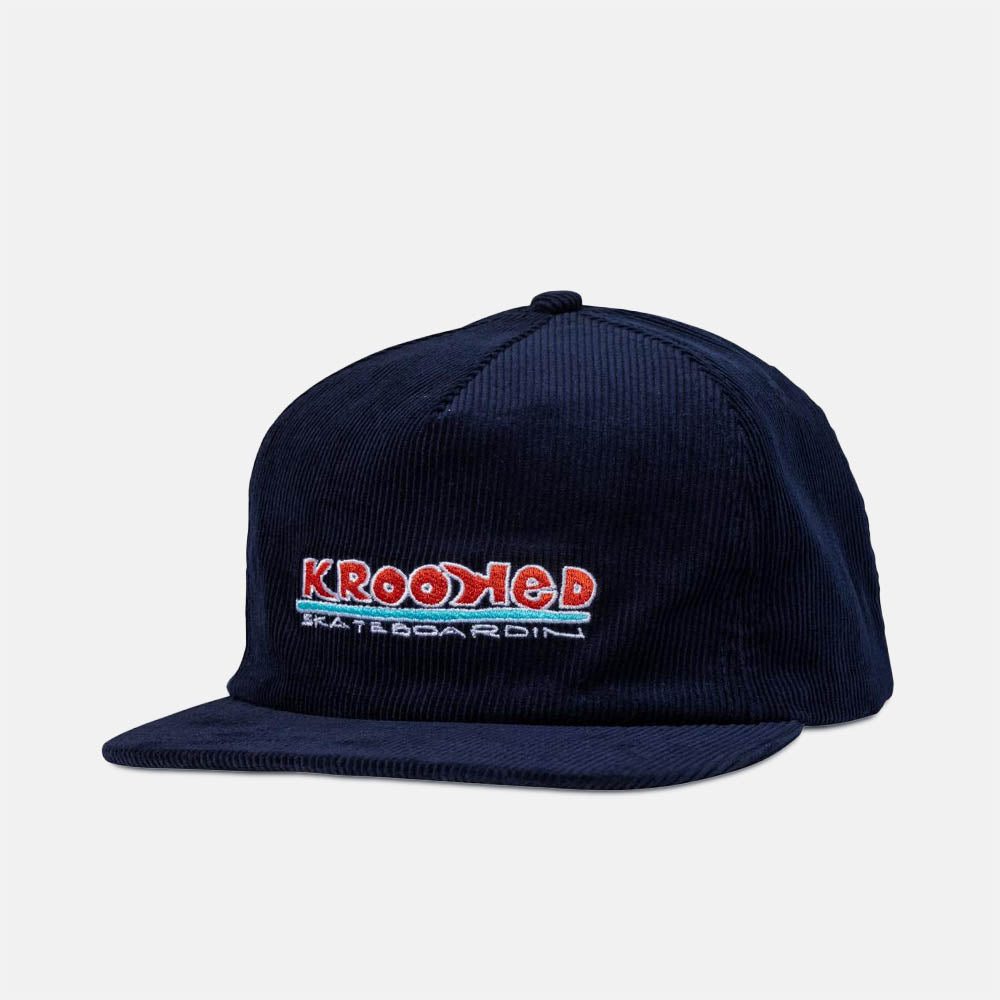 Krooked Skateboards Skateboardin Corduroy Snapback Cap Navy Welcome Skate Store