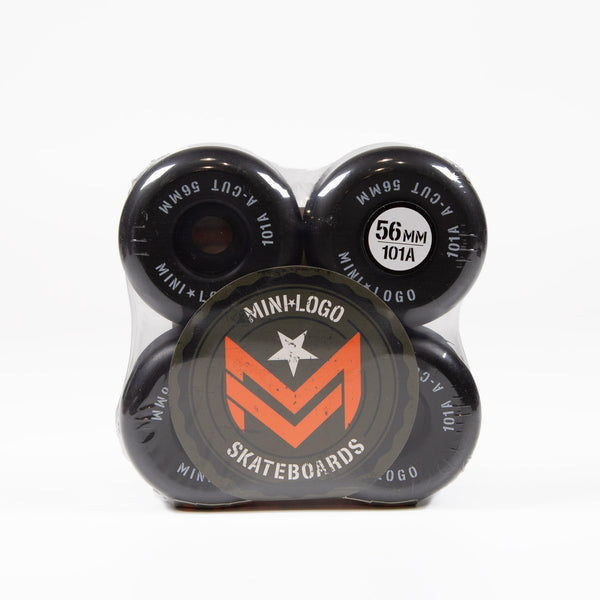 Mini Logo - 56mm 101a A-Cut 2 Skateboard Wheels - Black