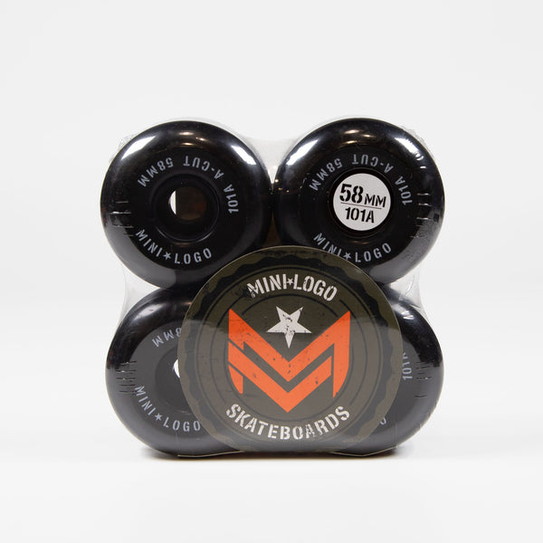 Mini Logo - 58mm 101a A-Cut 2 Skateboard Wheels - Black