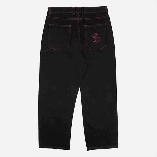 Yardsale - Phantasy Denim Jeans - Black / Red Stitch