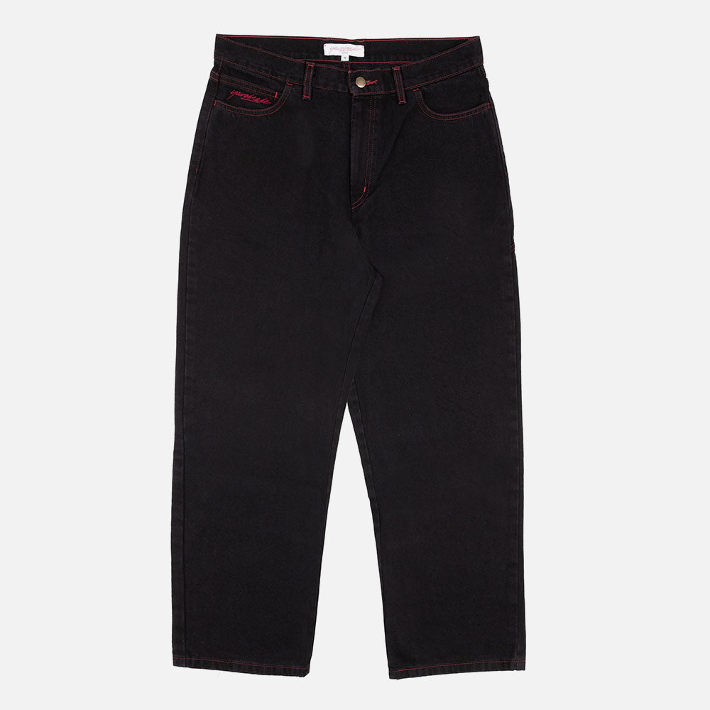 YARDSALE BLACK BAGGY DENIM JEANS サイズL sp.0009bSS25-black selvedge baggy jean. Plainsong 2025