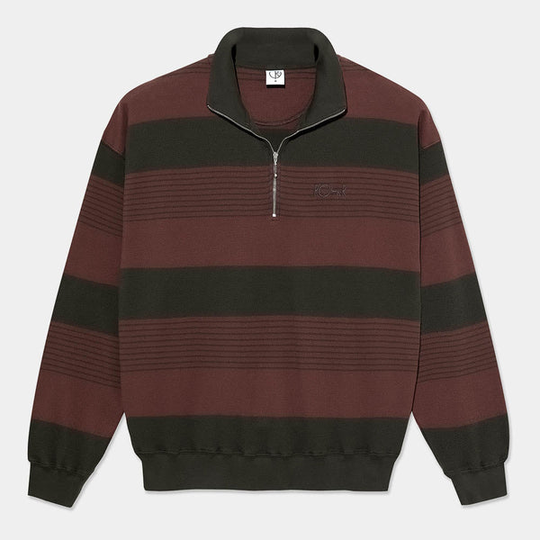 Polar Skate Co. - Surf Half Zip Longsleeve Shirt - Dirty Black / Brownstone