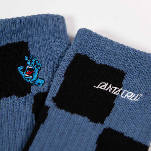 Santa Cruz - Screaming Checked Mini Hand Socks - Dusty Blue