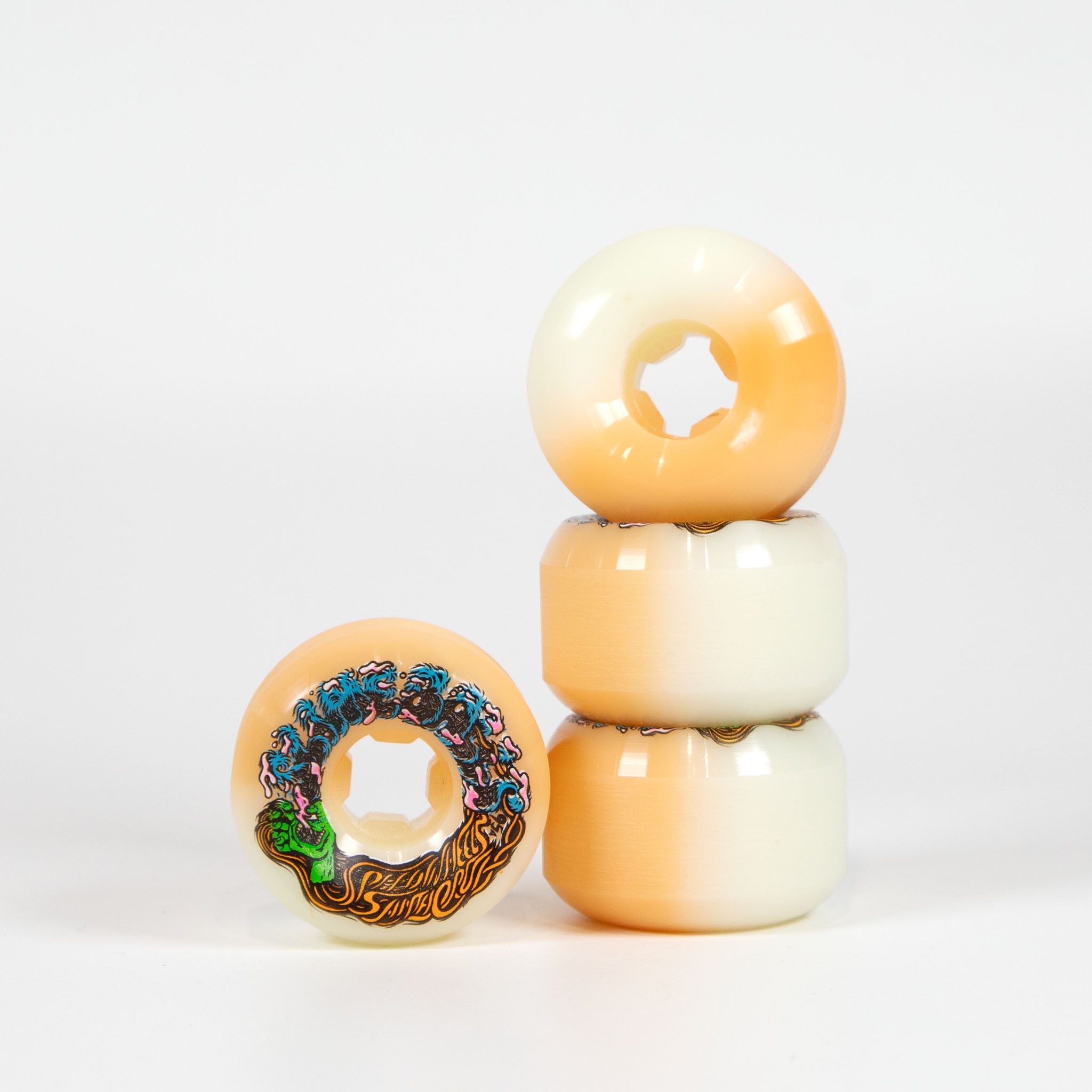 Roues De Skate Slime Balls 56mm 95a - Blanc Et Orange - Neuf En Emballage