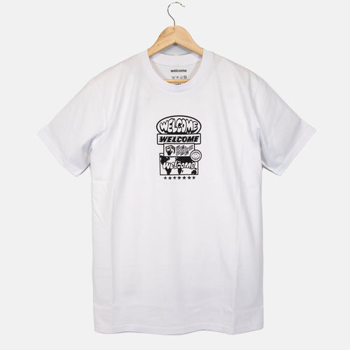 Welcome Skate Store - Stacked T-Shirt - White