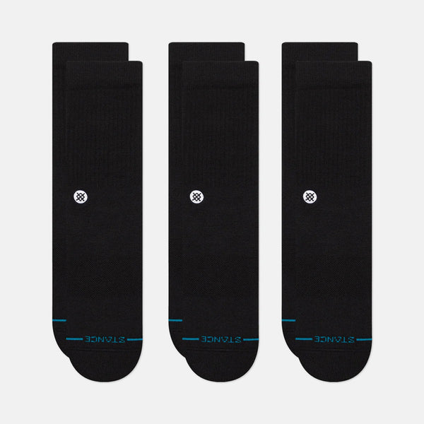 Stance - Icon (3 pack) Crew Socks - Black