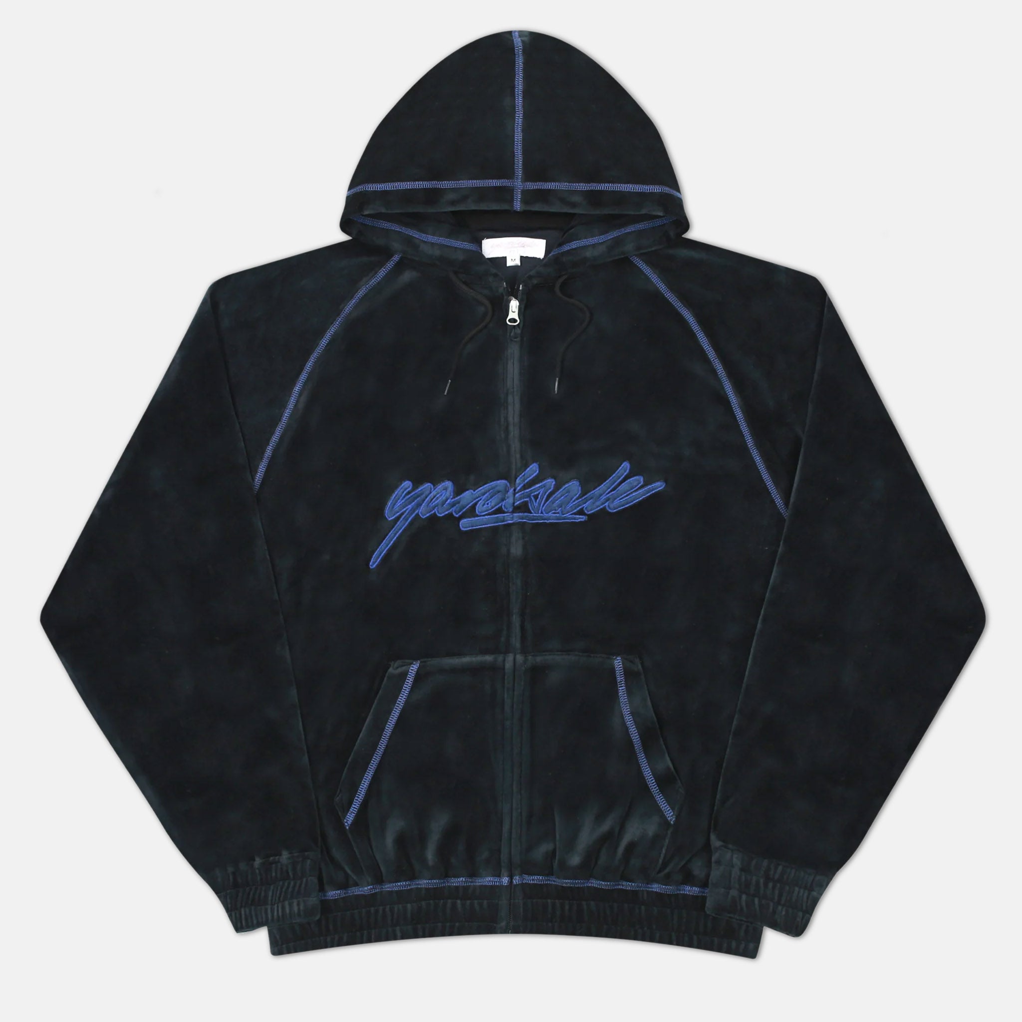 Yardsale - Velour Stitch Zip Hooded Sweatshirt - Black – Welcome
