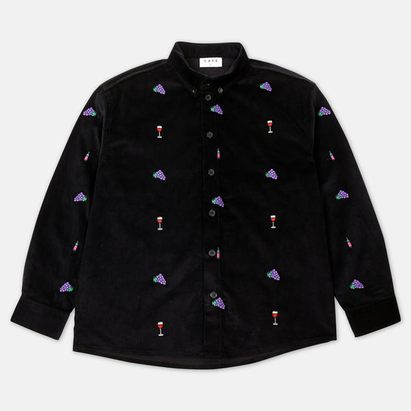 Skateboard Cafe - Vino Corduroy Longsleeve Shirt - Black