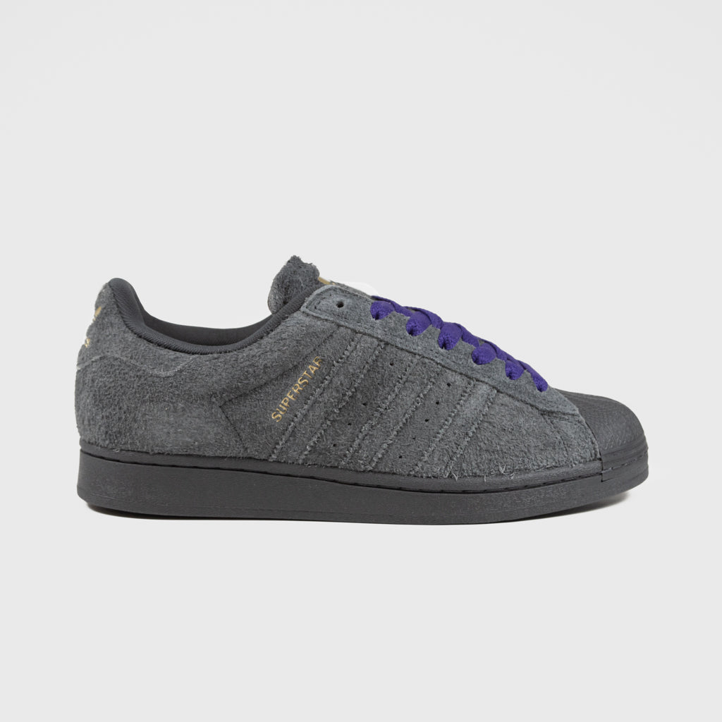 Adidas Skateboarding - Superstar ADV Shoes - Carbon / Carbon / Purple Welcome Skate Store Adidas Skateboarding - Superstar ADV Shoes - Carbon / Carbon / Purple Welcome Skate Store