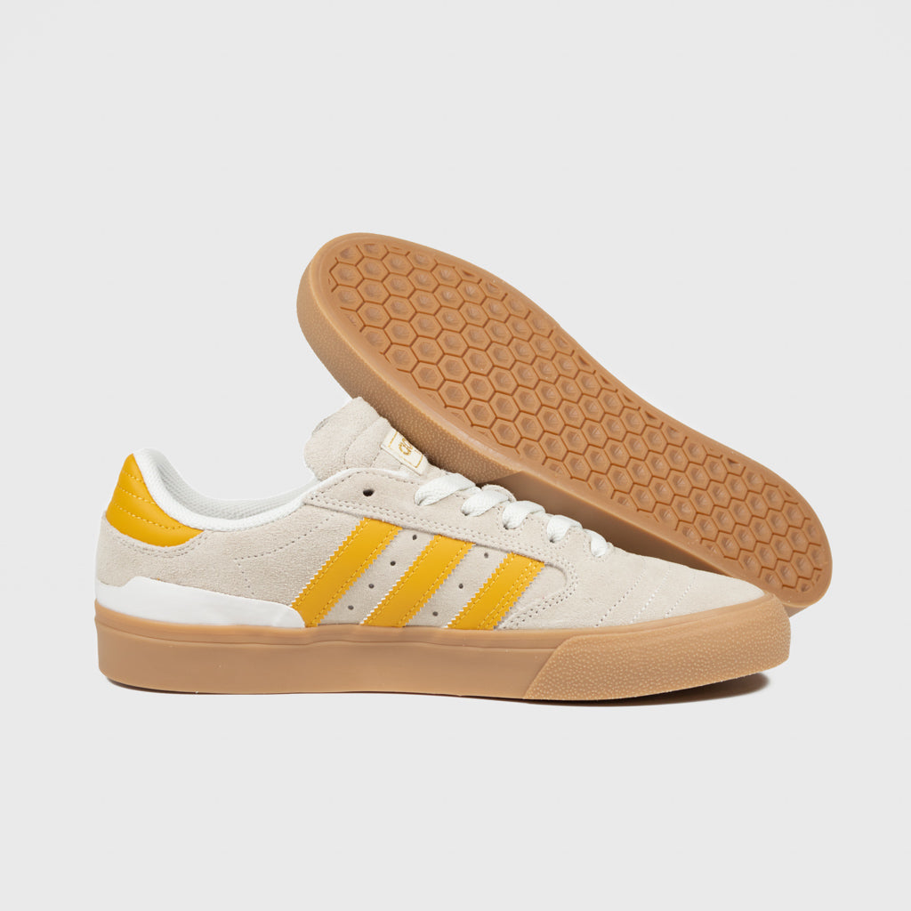Adidas Skateboarding Crystal White And Preloved Yellow Busenitz Vulc 2 Shoes