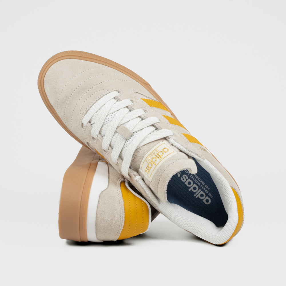 Adidas Skateboarding Crystal White And Preloved Yellow Busenitz Vulc 2 Shoes