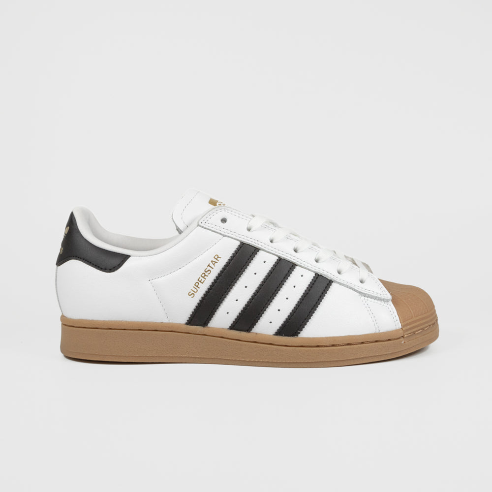Adidas Skateboarding White Leather And Gum Superstar ADV Shoes