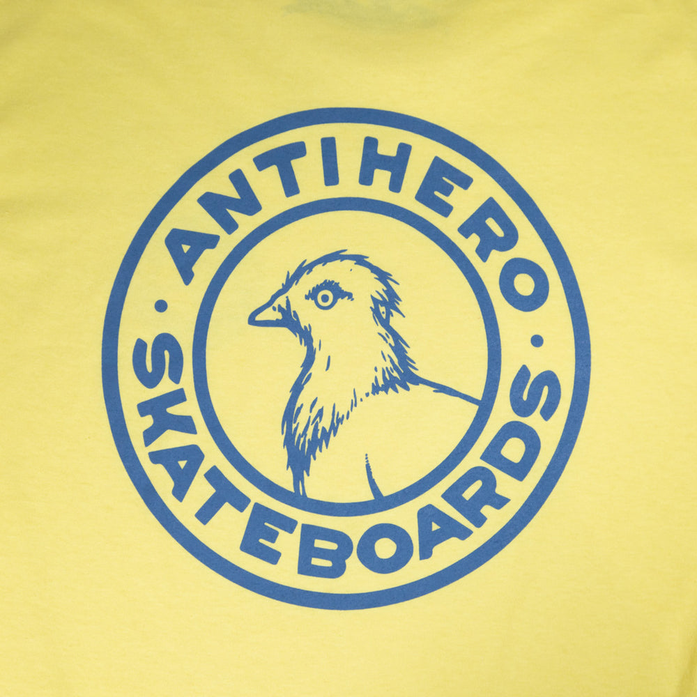 Anti Hero Skateboards Basic Pigeon Round Cornsilk Yellow T-Shirt Graphic Print