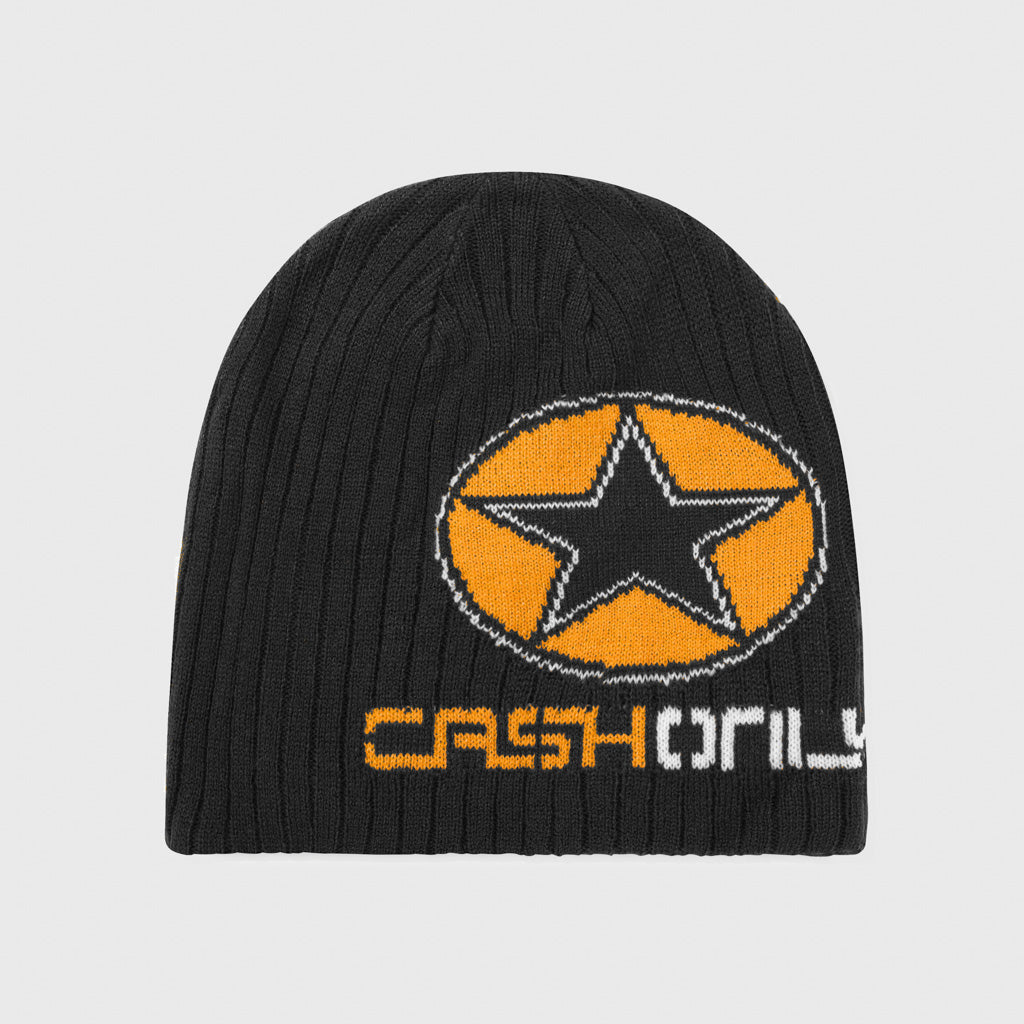 Cash Only All Weather Black Skull Beanie