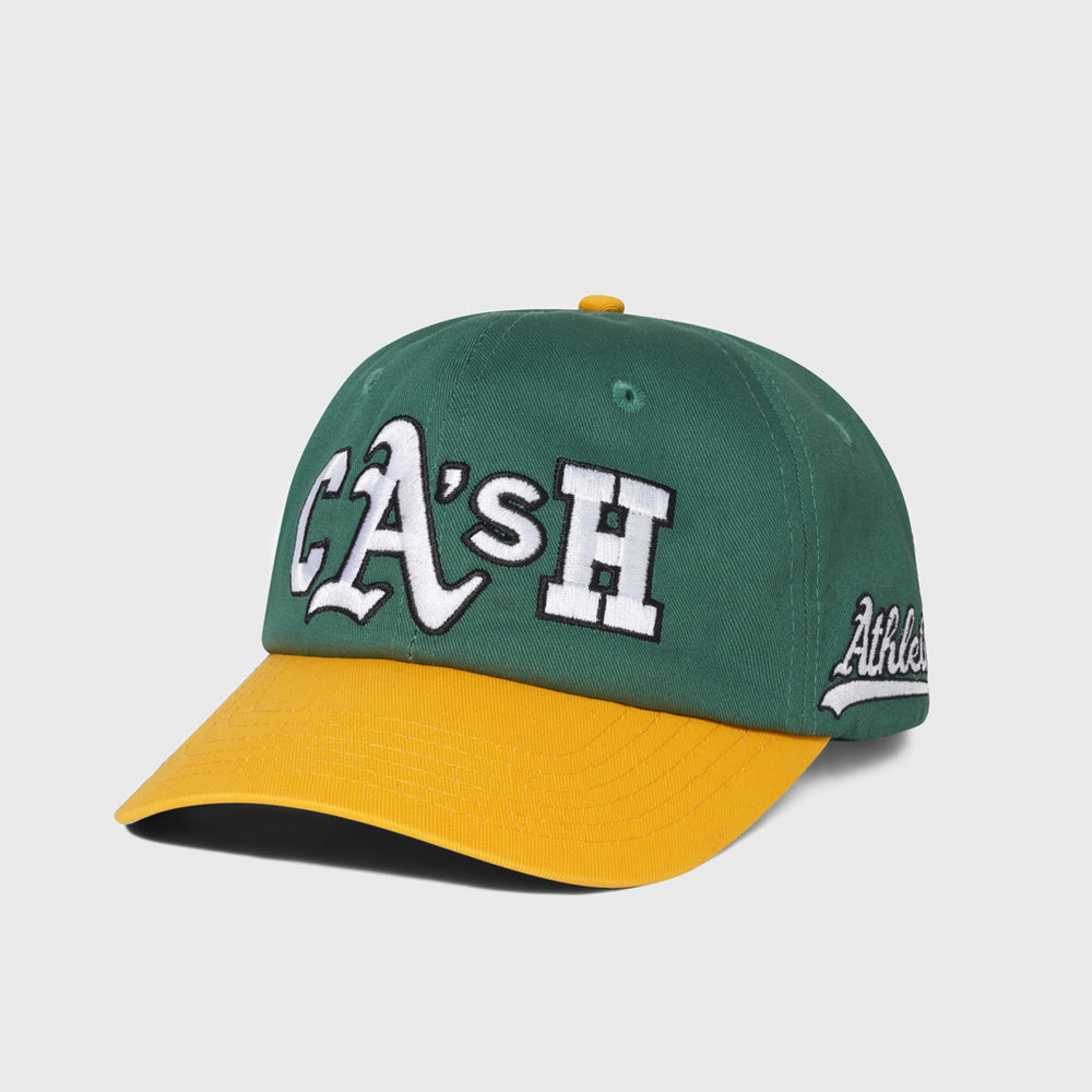 Cash Only Green And Gold Yellow Ballpark 6 Panel Cap