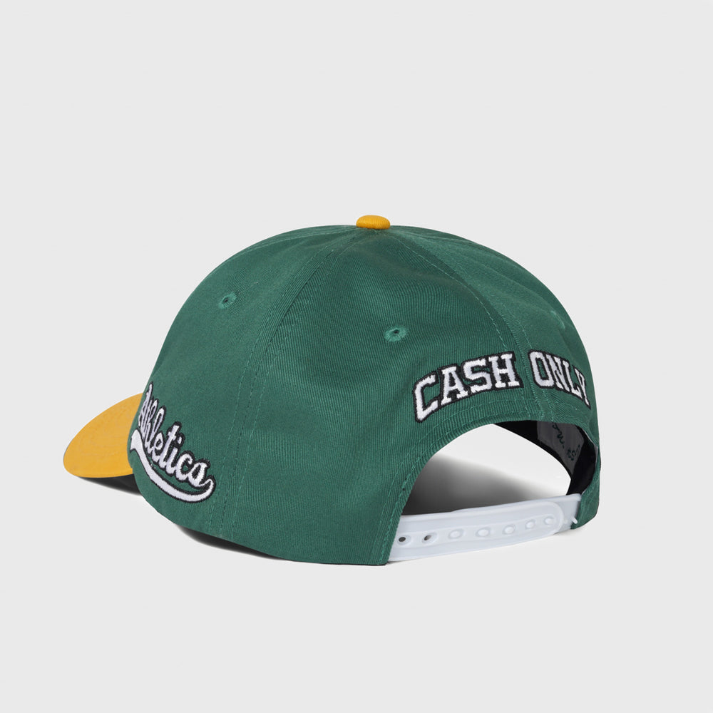 Cash Only Green And Gold Yellow Ballpark 6 Panel Cap