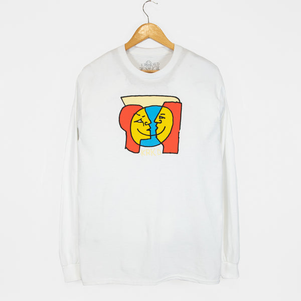 Krooked Skateboards - Moonsmile Longsleeve T-Shirt - White / Multi