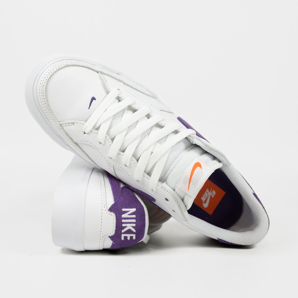 Nike SB White And Purple Pogo Plus Orange Label Shoes