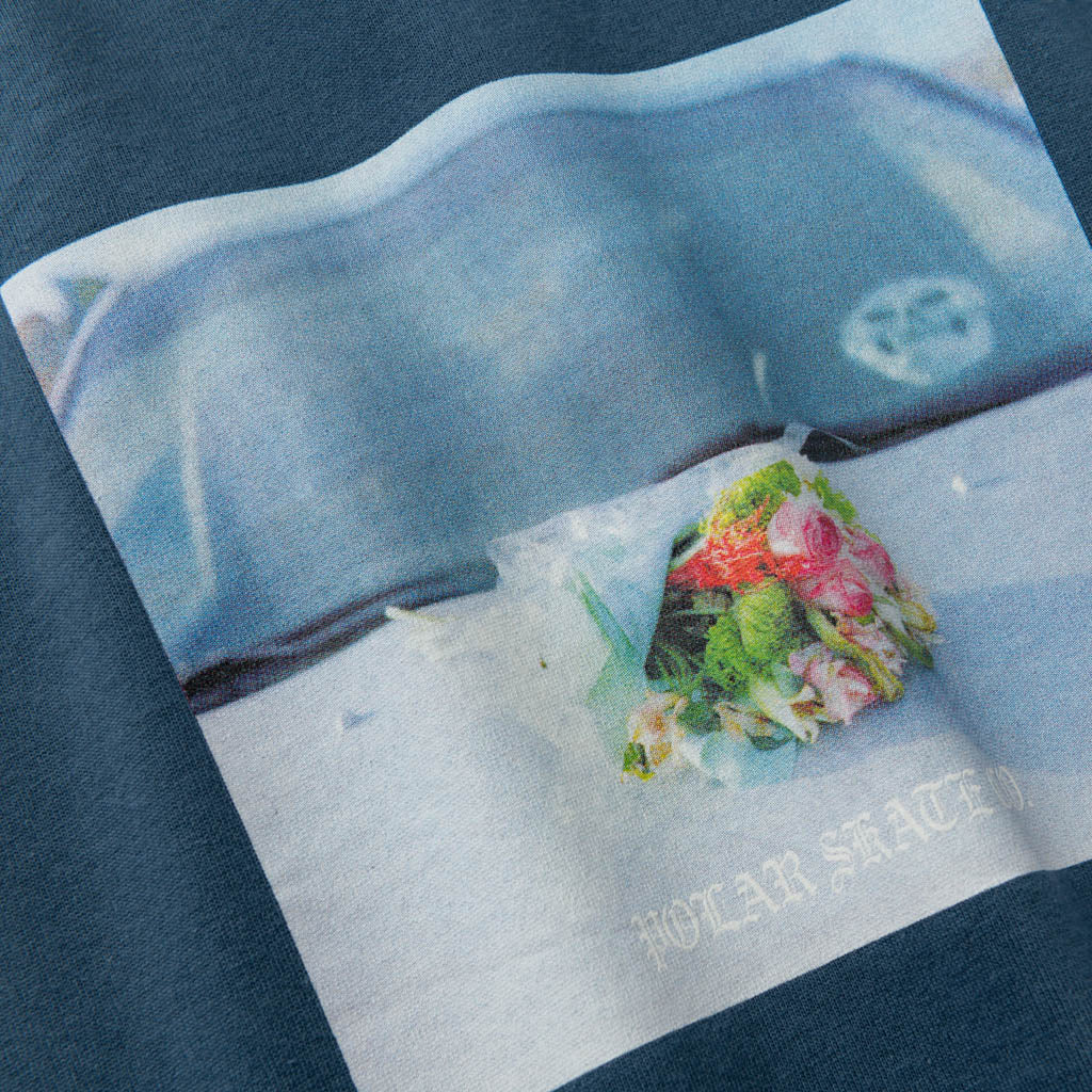 Polar Skate Co. Dead Flowers Grey Blue T-Shirt Front Print