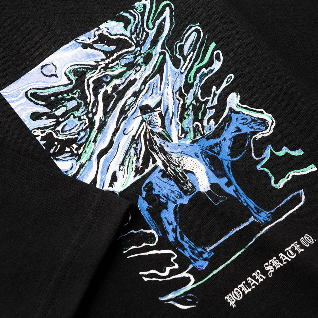 Polar Skate Co. Rider Black T-Shirt Front Print