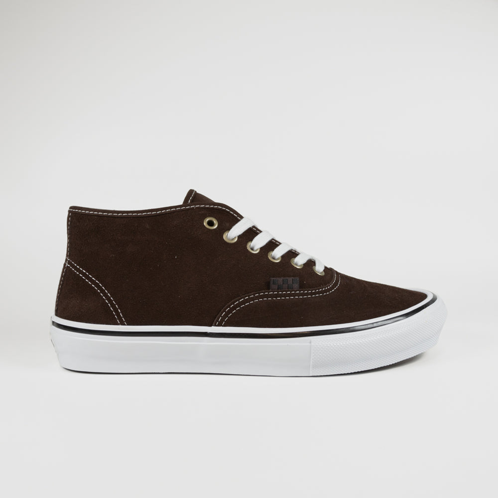 Vans Dark Brown Suede Skate Authentic Mid VCU Shoes