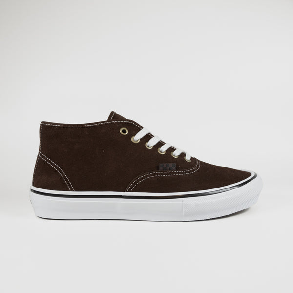Vans - Skate Authentic Mid VCU Shoes - Dark Brown / White
