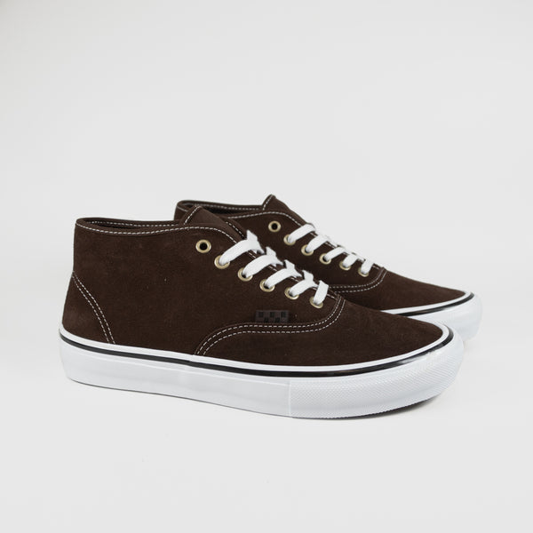Vans - Skate Authentic Mid VCU Shoes - Dark Brown / White